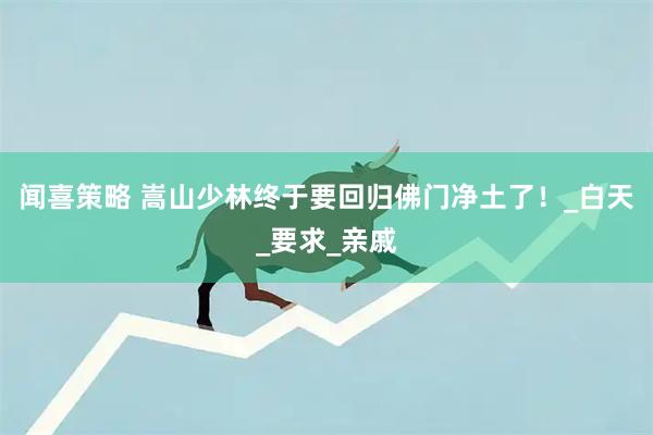 闻喜策略 嵩山少林终于要回归佛门净土了！_白天_要求_亲戚